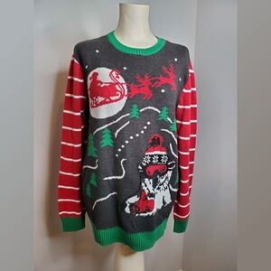 Ugly Christmas Sweater Santa and Reindeer